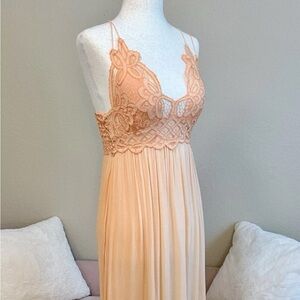 Free People - Adella Lace Maxi Dress - Peach - XS - NWOT